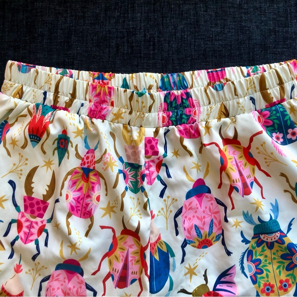 Boho Wide Leg Beetle Print Pants - Picture 3 of 5